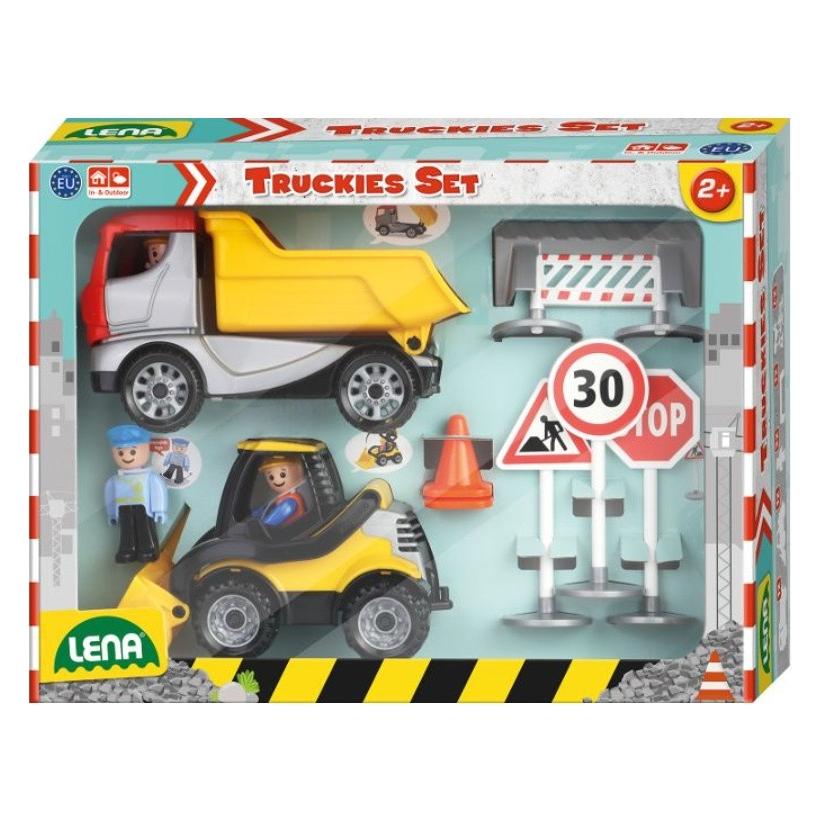 Lena Truckies Set Baustelle, Faltschachtel mit Sichtfenster (01638)