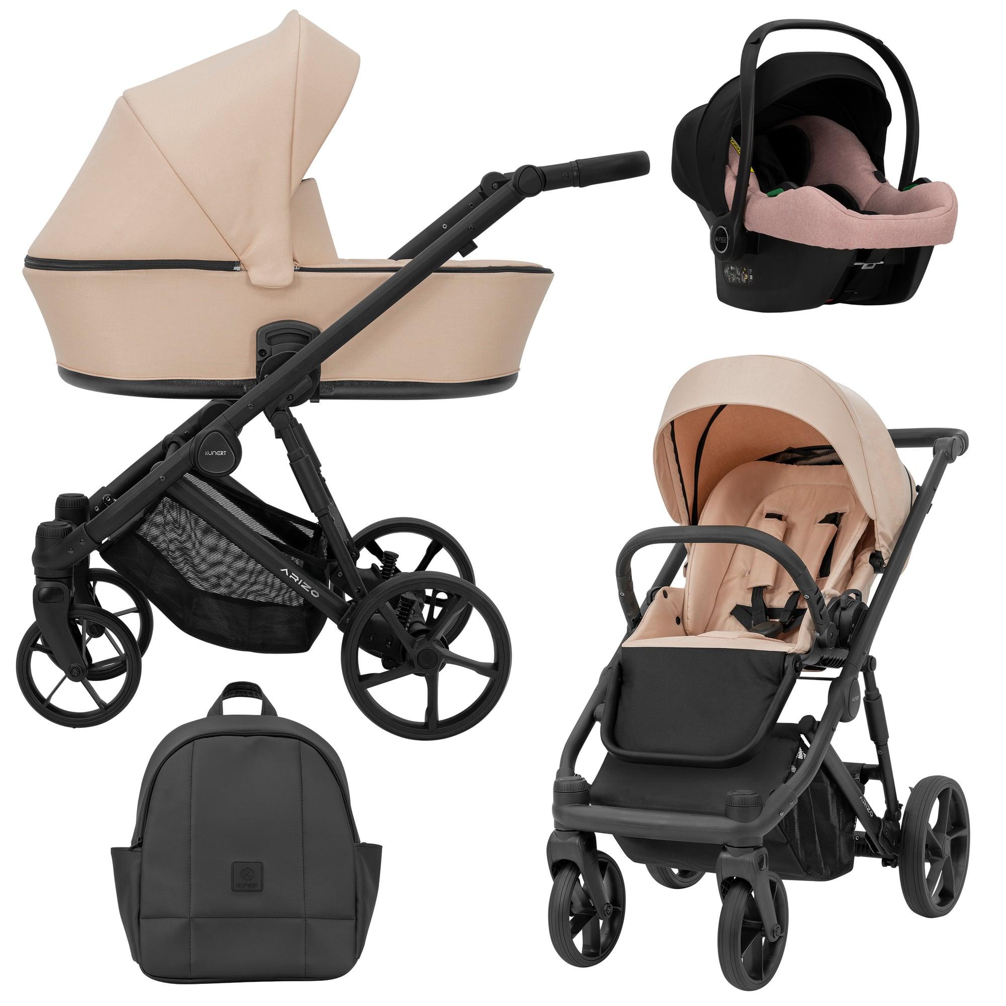 Kunert Arizo 3-in-1 Kombikinderwagen Pink mit Babyschale