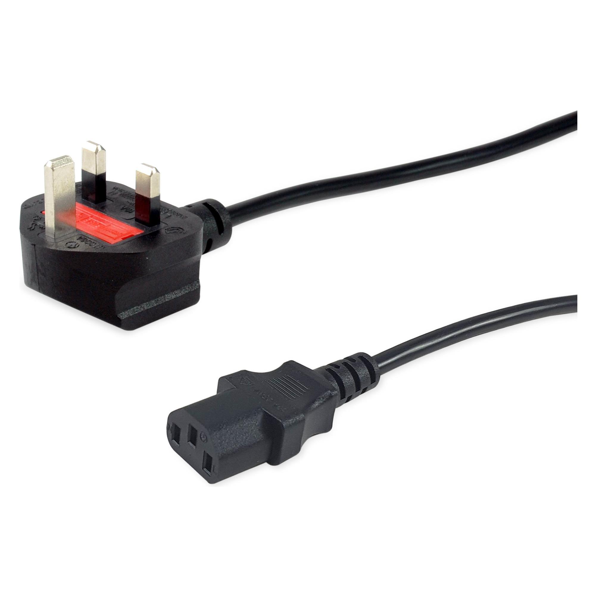 equip IEC-Stromkabel UK-BS1363 -> C13 2m St/Bu schwarz 2m sw Polybeutel (2 m) (112300)