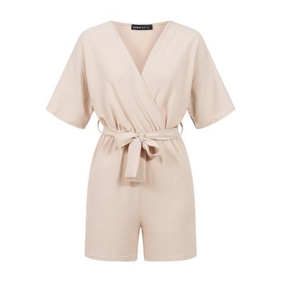 Jumpsuit CLOUD 5IVE "CLOUD 5IVE Playsuit", Damen, Gr. XXL, US-Größen, beige, 95% Polyester, 5% Elasthan, unifarben, normal, Overalls Jumpsuit