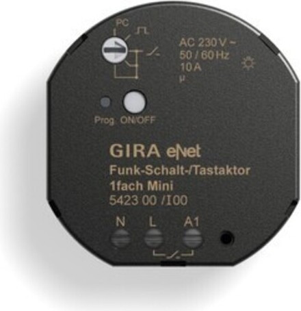 Gira 542300 eNet draadloze schakel- en drukknop, 1-voudig, mini
