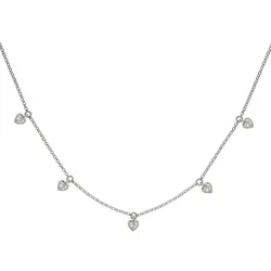 Zeeme Silber Halskette Silber 925 rhodiniert mit Zirkonia weiß