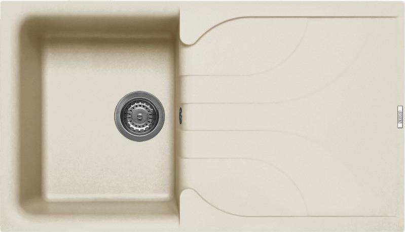 Elleci Ego 400, Aufsatzwanne, Rechteckig, Granitek, Weiß, 1 Becken, Rechteckig