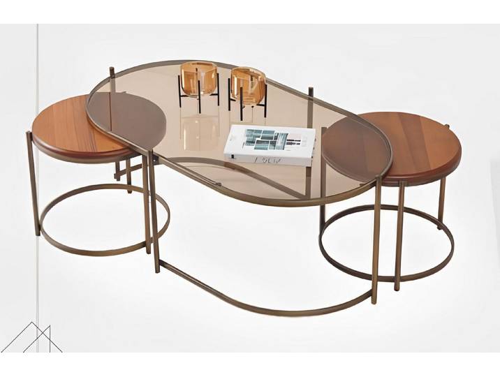 Xlmoebel Couchtisch Exklusiver Glastisch für modernes Wohnen mit flexiblem Design (Couchtisch), Hergestellt in Europa