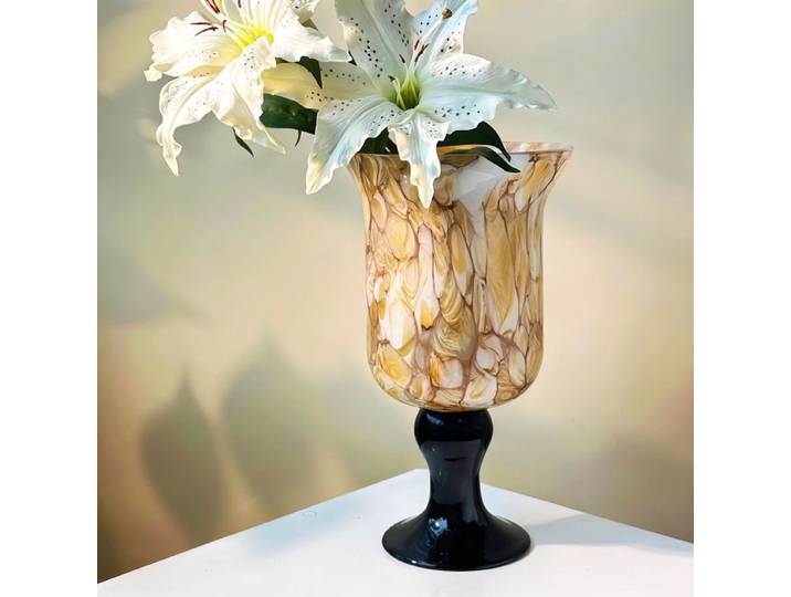 Vase en verre à jambes hautes, ornements rétro, artisanat décoratif de bureau, accessoires d'arrangement floral, décoration de la maison