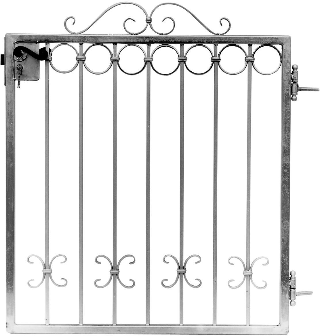 Pro_metal_design CANCELLETTO PEDONALE CON RICCI E CERCHI IN FERRO 110x97x3 cm