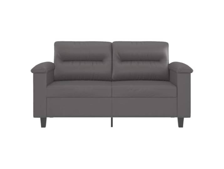 KTHLBRH Sofa 2-Sitzer Grau Kunstleder 120 cm Gestell aus Metall, Polsterung aus Schaumstoff, modernes Design, leicht zu reinigen