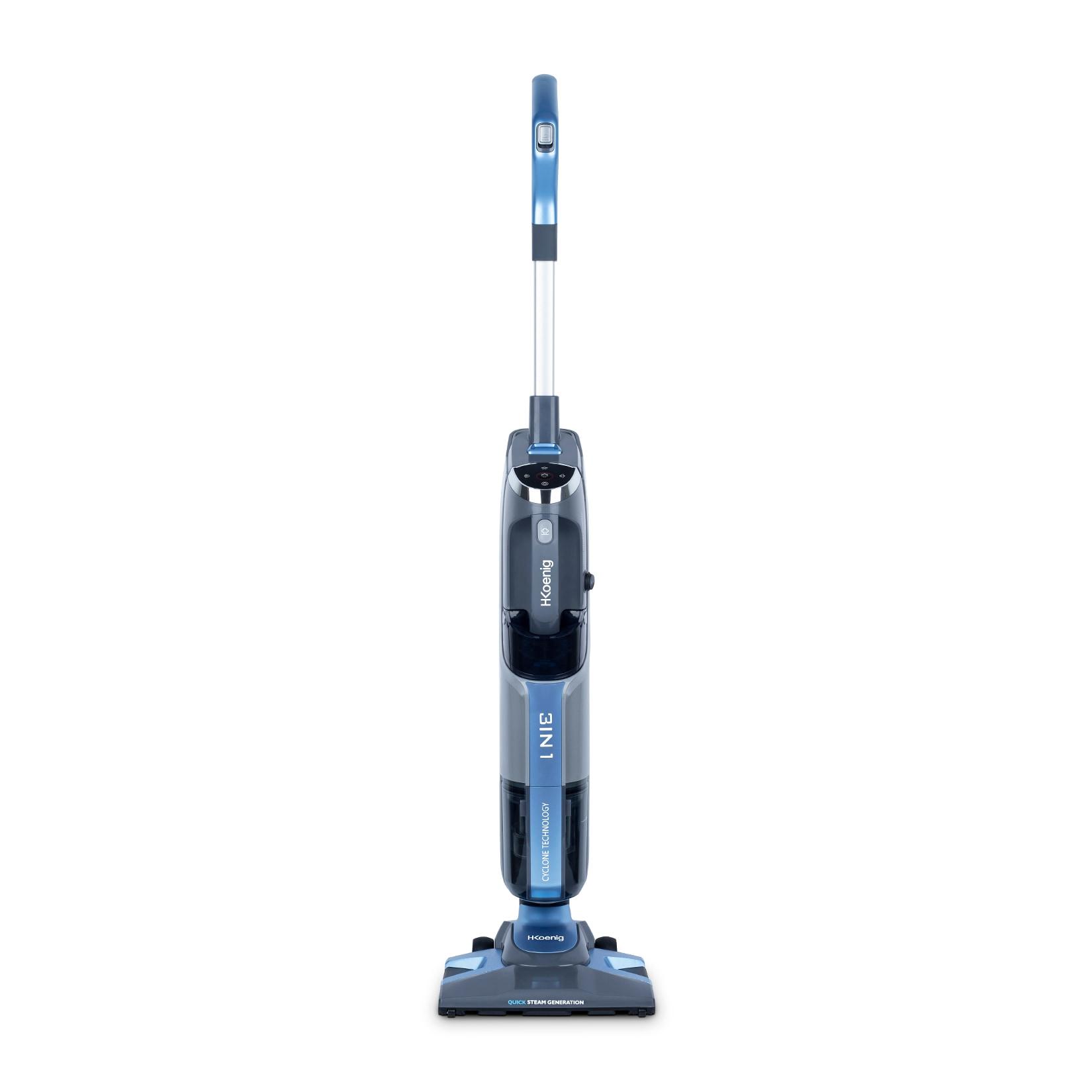 H.Koenig Multifunktions-Dampfstaubsauger 3 in 1 ARYA600, Rostfreier Stahl, 1 Liter, Grau