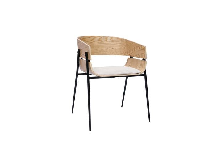 Design-Stuhl schwarz mit dunklem Holz WESS
