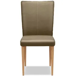 MAISON Stuhl Chandler Lederoptik Grün Olive