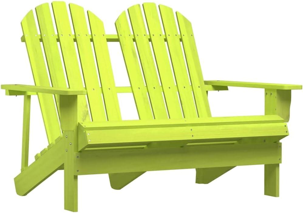 Adirondack Doppelsitzer Massivholz Tanne Grün | Wetterfest, pflegeleicht, ergonomische Form, max. 110 kg pro Sitzplatz