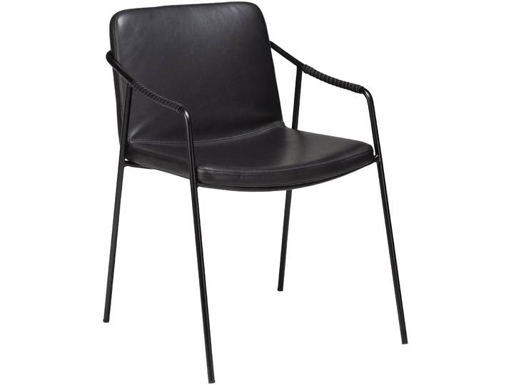 DAN-FORM Armlehnstuhl 2er-Set Boto schwarz Kunstleder