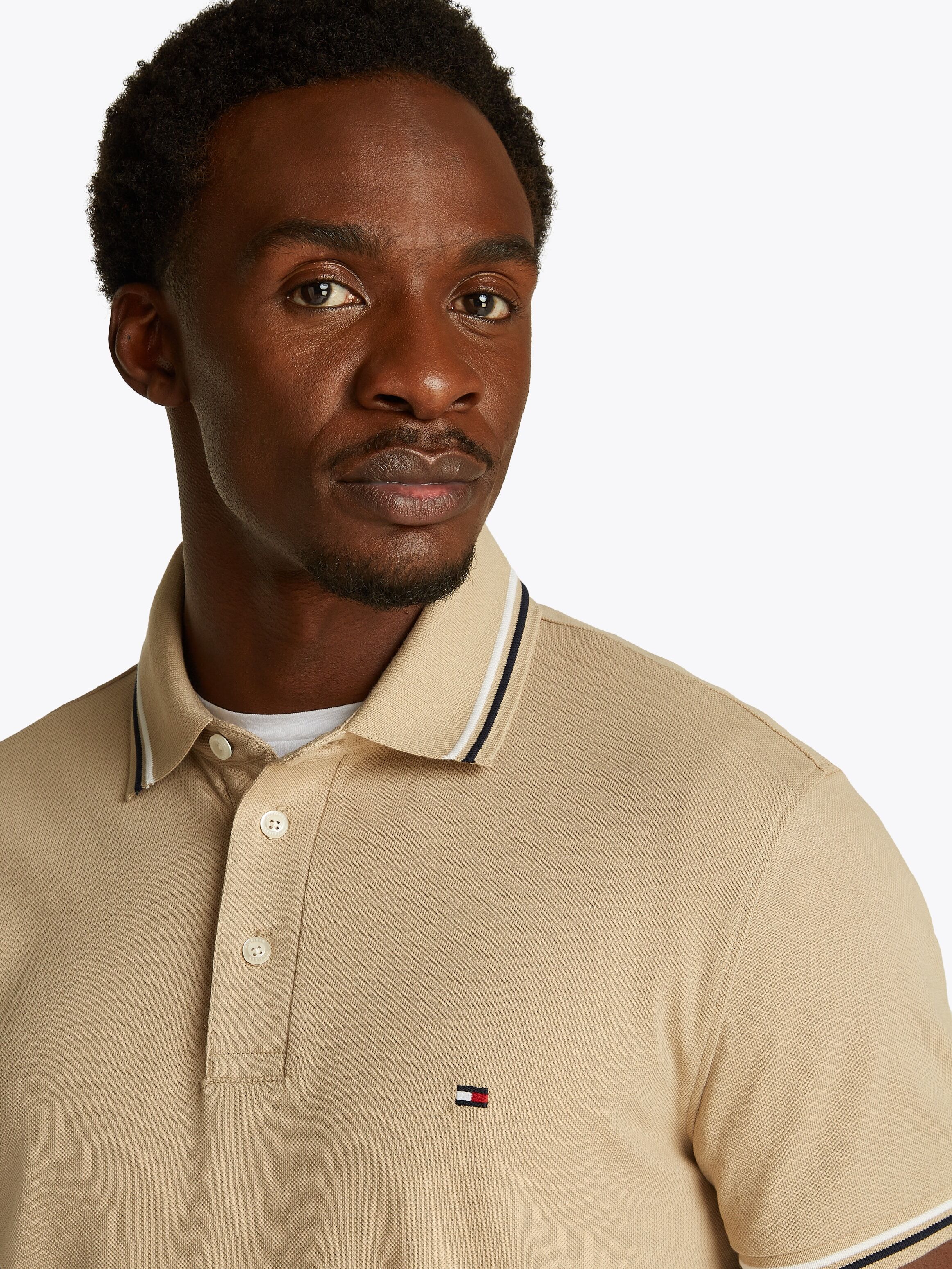 Tommy Hilfiger "TOMMY TIPPED SLIM POLO" sandalwood XL