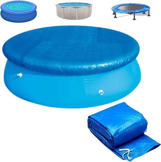 Blauwe ronde zwembadafdekking van plastic, diameter: 244 cm
