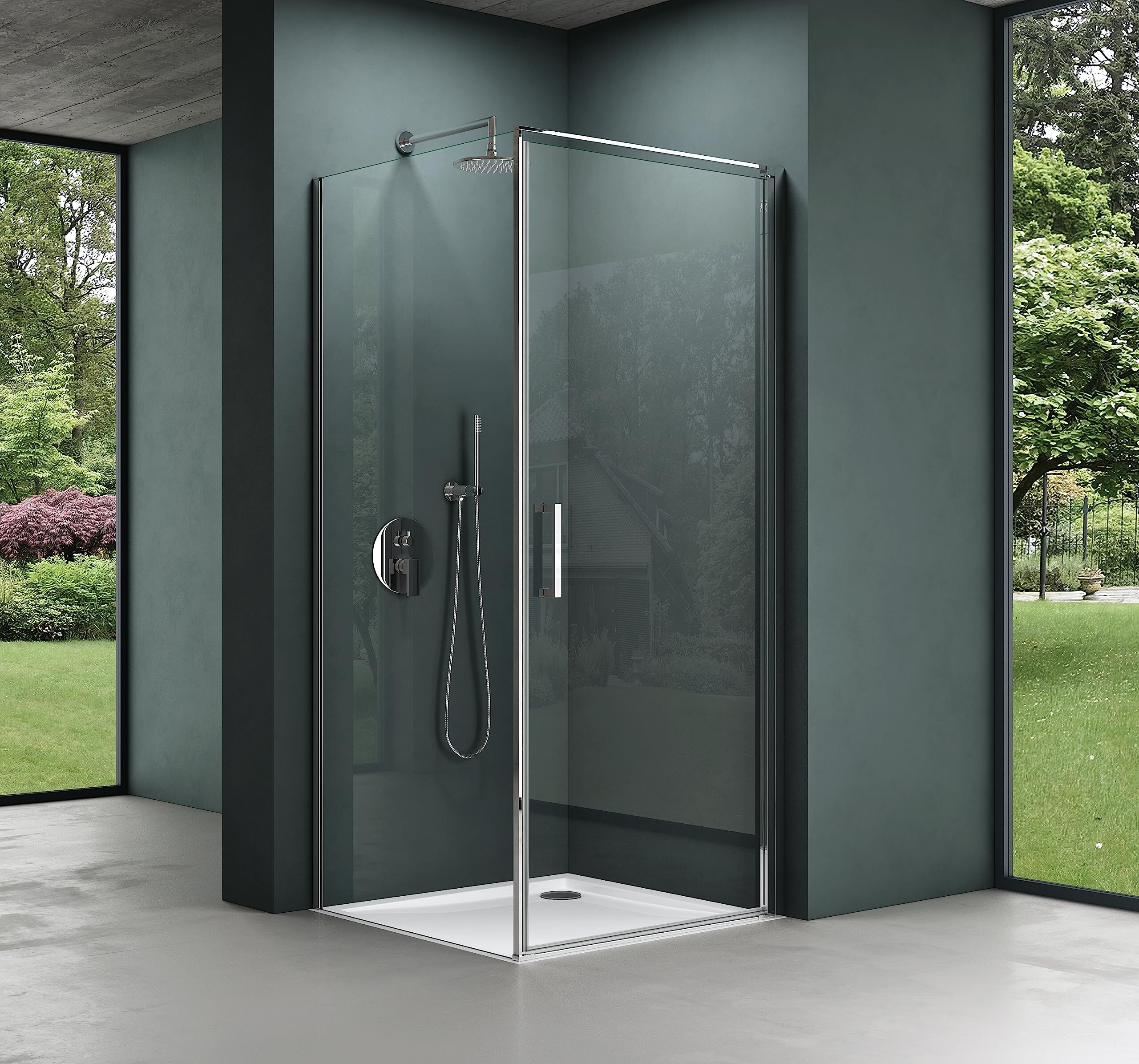 Mai & Mai Duschkabine Duschabtrennung Ravenna36 8mm ESG mit Drehtür NANO 100x100cm Duschwand