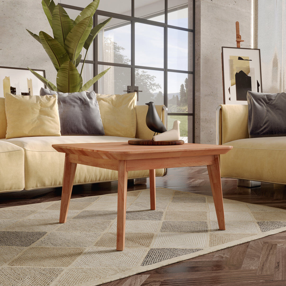 Hykkon Gatsby Solid Wood Four Leg Coffee Table Beech Heartwood 45cm H x 75cm L x 75cm W