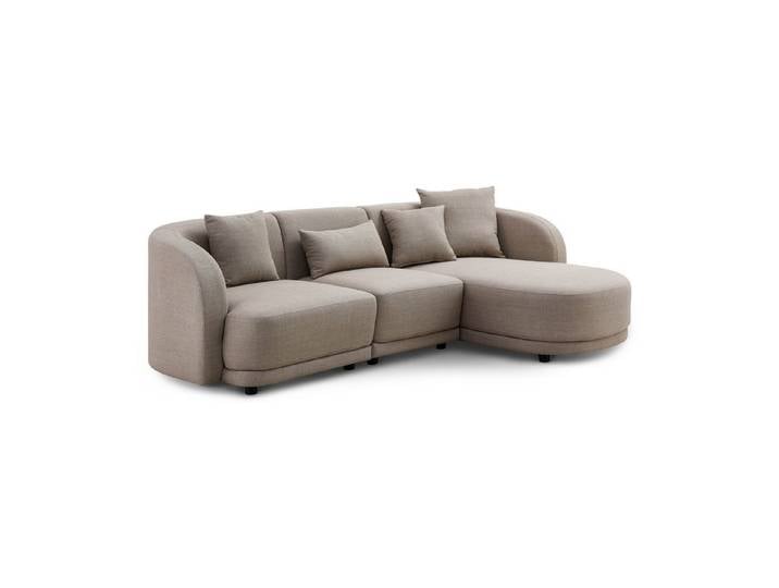 LIVORA Ecksofa SOFAS 100% Polyester beige, 260x165x72 cm beige