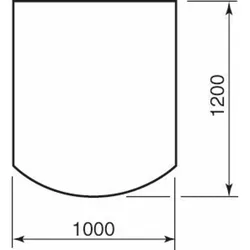 Wodtke Viereck mit Bogen, Sicherheitsglas gerundet, 1000 x 1200 x 6 mm, klar