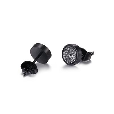 Paar Ohrstecker KINGKA "SE3101BGY", schwarz (schwarz, grau), Ohrringe, Damen, Edelstahl