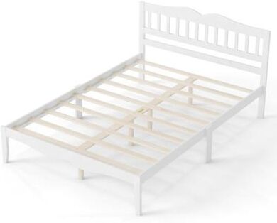 Costway Full/Queen Size Modern Farmhouse Style Bed Frame with Solid Wood Frame-FullSize
