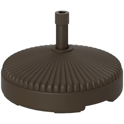 Outsunny Sonnenschirmständer befüllbar 28kg Sand/23kg Wasser Garten Terrasse Pool Rund Braun