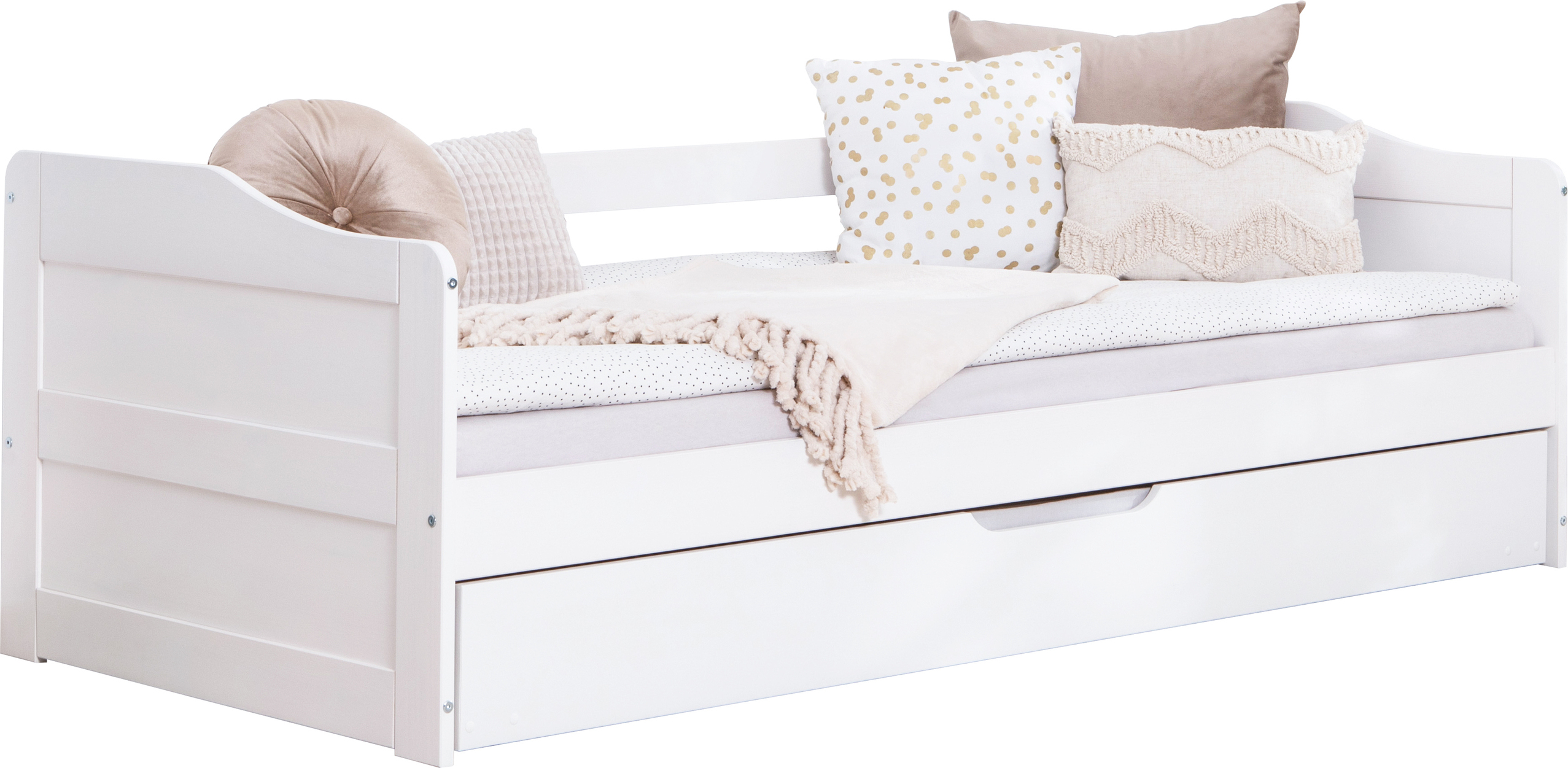 Sofabett mit Auszug "Melinda", verschied. Farben (Weiß)