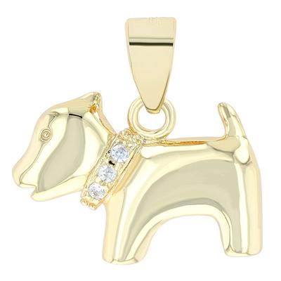 Kettenanhänger ADELIA´S "Anhänger – Charmanhänger aus 925 Silber mit Zirkonia", gold, Schmuckanhänger, Damen, Silber 925 (Sterlingsilber), Kettenanhänger, Perfekt als Geschenk zum einfach so