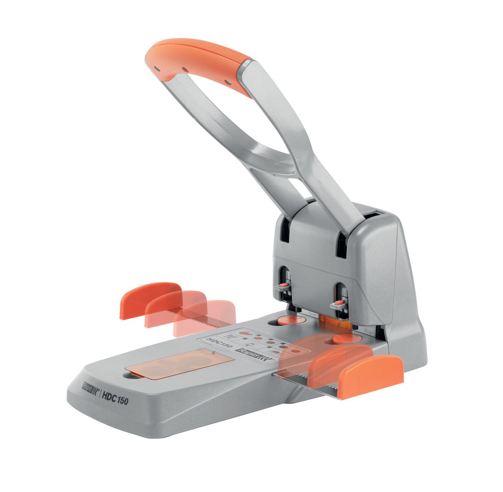 Rapid Registraturlocher HDc150 silber-orange 23000600