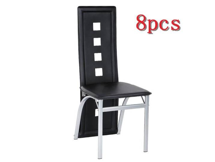 8 PCS Chaises de salle à manger Noir