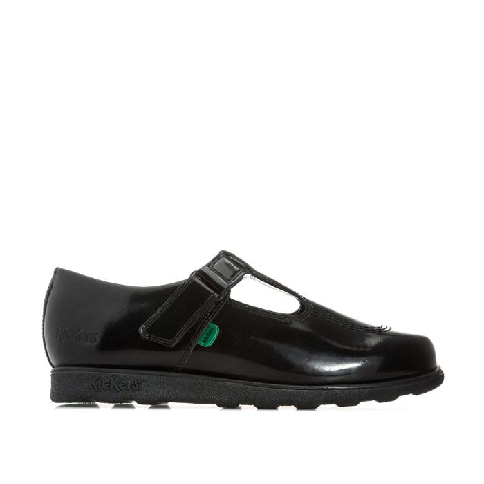 Kickers Junior Fragma T-Bar Patent meisjesschoenen in zwart