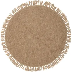 Bloomingville Teppich Lenea, Wolle, Ø 110 cm, braun
