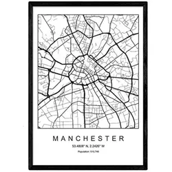 POSTER Manchester Nordischen Stil A3 Rahmenlos