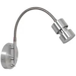 Wandleuchte Wandlampe Schlafzimmerleuchte Leselampe silber verstellbar LED