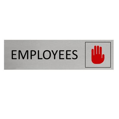 CombiCraft Aluminium Türschild Employees 165x45mm mit 3M-Tape zur Befestigung, einfache Kennzeichnung von Räumen und Bereichen