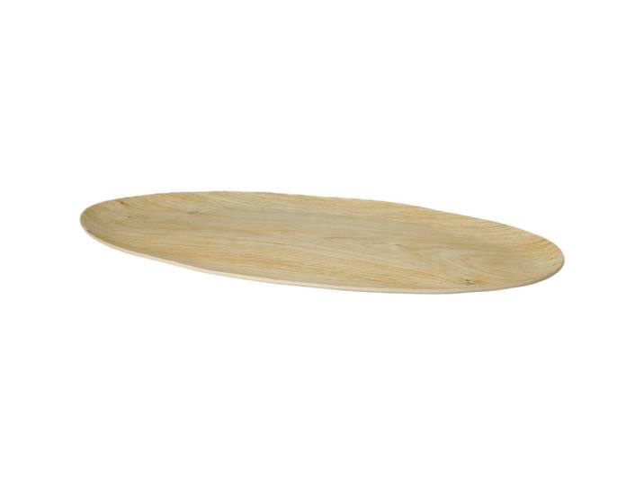 Ovale Servierplatte aus Melamin in Holzoptik-Design, 43 x 20 x 1,6 cm