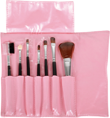 Bifull Tika Pink Makeup Case Set 7 Brushes