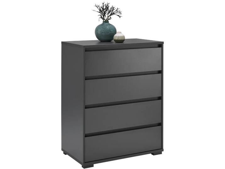 Carryhome Kommode, Anthrazit, Kunststoff, 4 Schublade(n) Schubladen, 80x103x48 cm, Kleinmöbel, Kommoden, Kommoden