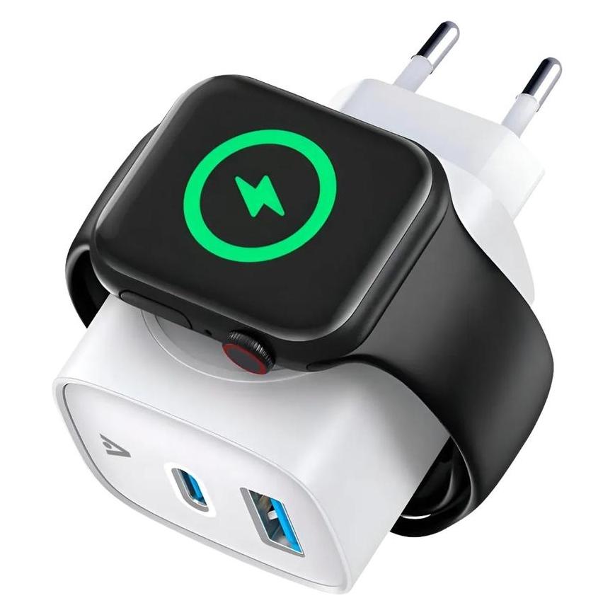 Alkaya Nexus 3in1 Charger 22W. GaNTechnology Dual Port White (22 W, 2 Ports) (CR-50011)