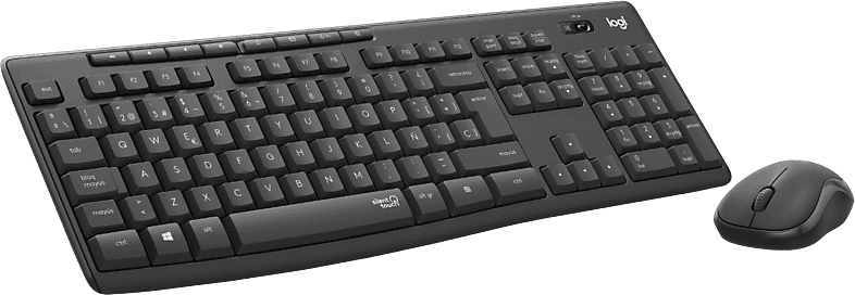 Pack Teclado + Ratón - Logitech MK295 Silent, Inalámbrico, USB, Teclas acceso directo, numérico, Tecnología Silent Touch, Alcance 10 m, Negro