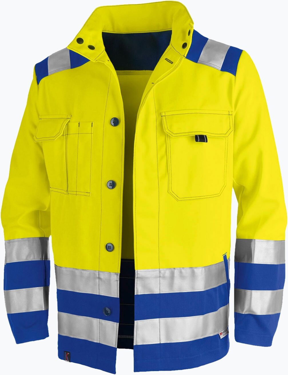 Funktionsjacke KÜBLER "Bekleidung", Herren, Gr. 56, gelb (gelb, kornblau), Obermaterial: 75% Polyester PES. 25% Baumwolle CO., Jacken Funktionsjacke