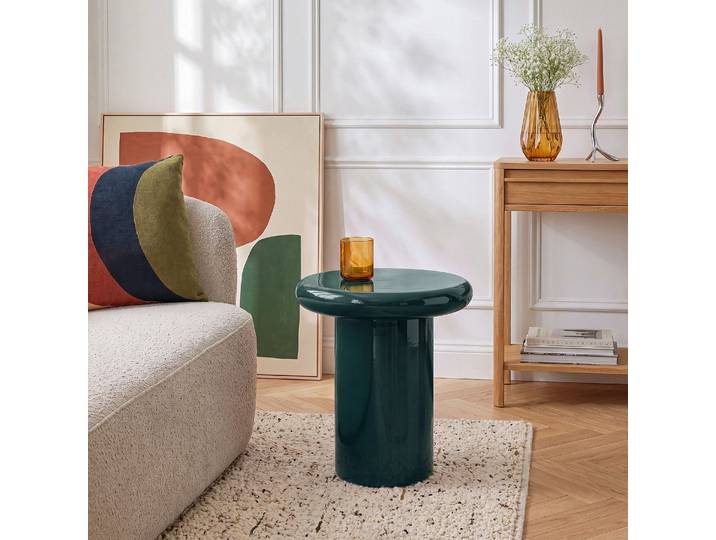 HABITAT - Table d’appoint ronde laquée - Vert sapin - Marola