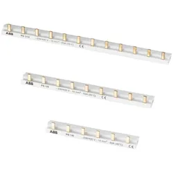 ABB PS1/57/16NA Phasenschiene 1-phasig, 57 Pins, 16 mm2, N/blau, Endkappen END 1.1 benötigt Phasenfolge N-N-N-... (blaue Isolierung)Blaue Isolierung + Ausbrechbare Pins