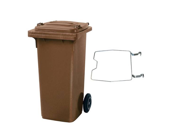 BRB-Lagertechnik Mülleimer BRB Mülltonne MGB 120 Liter, mit Klemmring für Müllsäcke, Qualität, Wirtschaftlichkeit und lange Lebensdauer