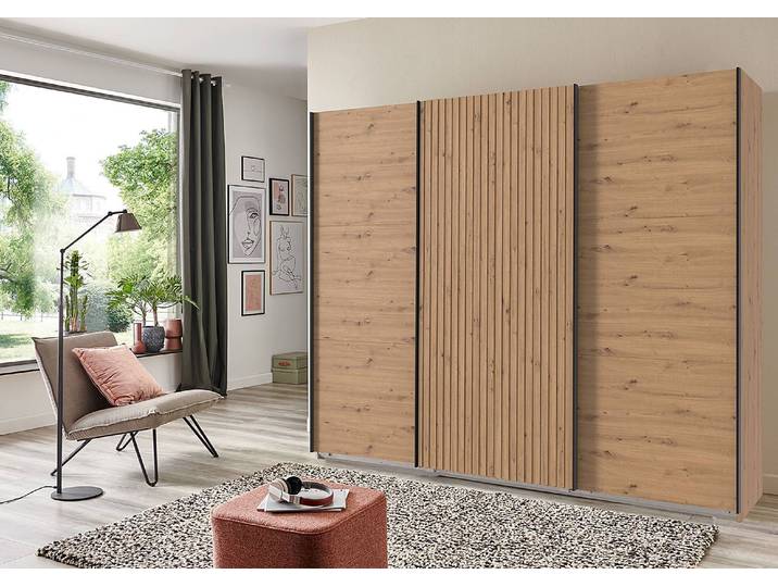 Schwebetürenschrank Andorra 300cm Braun/Eiche Artisan Dekor