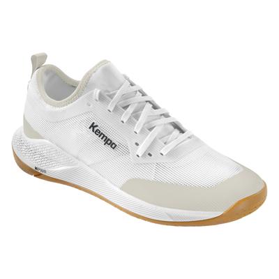 Hallenschuh KEMPA "Hallen-Sport-Schuhe Kourtfly", Kinder, Gr. 11, weiß (weiß, grau), Obermaterial: 100% Textilmaterial TEXMAT., Schuhe Hallenschuh