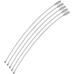 Webbomb Schlüsselring Drahtseil, Ø 45mm, mit Schraubverschluss, Edelstahl, silber, 5 Stück