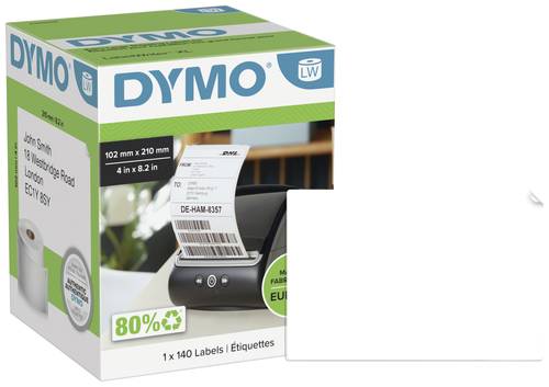 DYMO 2166659 Etiketten Rolle 102 x 210mm Weiß 140 St. Permanent haftend Versand-Etiketten