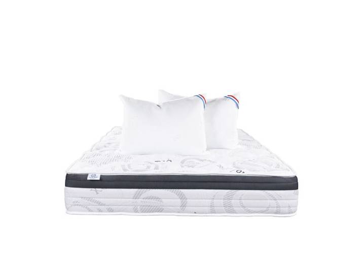 Matelas 160x200 cm Sleeplux 26cm latex ergonomique face été/hiver haute densité + 2 Oreillers