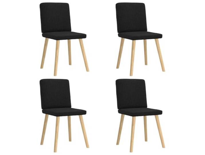 NKOPPFG Esszimmerstühle 4 STK Schwarz Stoff Metall Holz Atmungsaktiver Stoff, dickes Schaumstoffpolster, Metall-Holz-Gestell, Esszimmer Wohnzimmer Gästezimmer