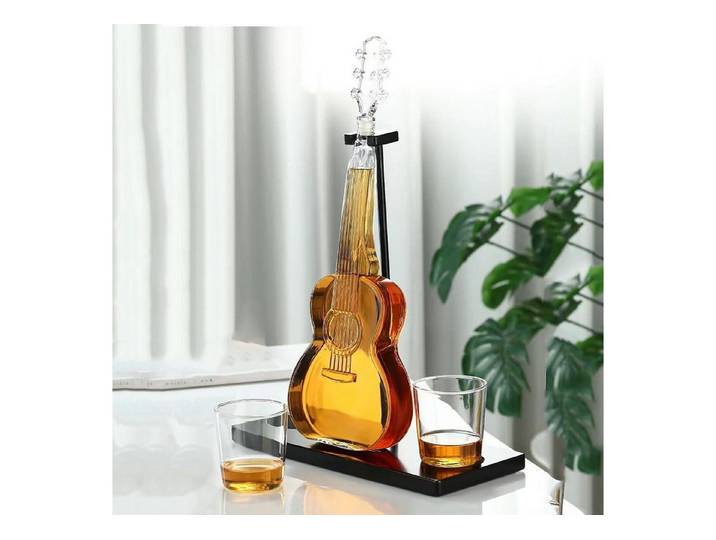 LuxusKollektion Gläser-Set Whisky-Dekanter Set Gitarre 1000ml, Glas